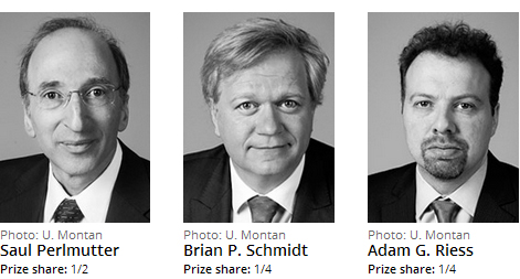 "The Nobel Prize in Physics 2011". Nobelprize.org. Nobel Media AB 2014. Web. 6 Nov 2016.