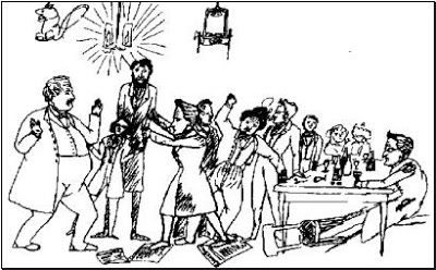 Caricatura sobre la división de los hegelianos